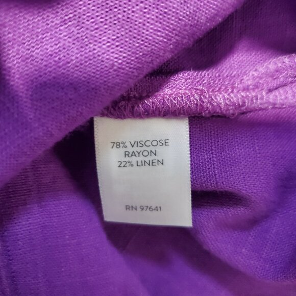 NWT J.Jill Dress Women’s Purple Linen Blend Button Front Midi Shift Dress - M - Picture 6 of 7